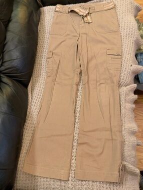 VTG Y2K SO Jeans Co Low Rise Cargo Pants Kaki Flare Wide Leg